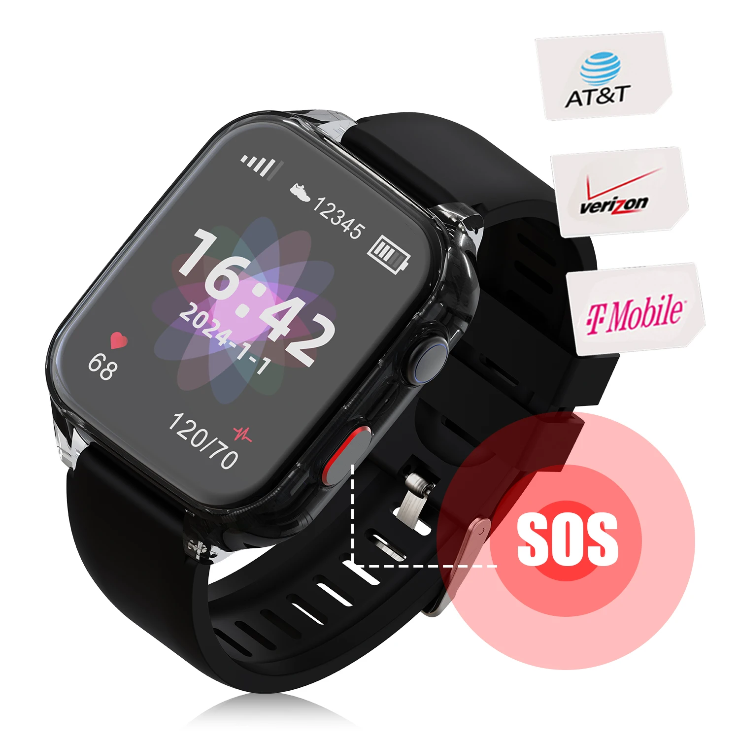 Fall Detective Medicine Reminder Fall Down Senor Adjustable Sensitivity Alert System SOS Alert SmartWatch For Elder