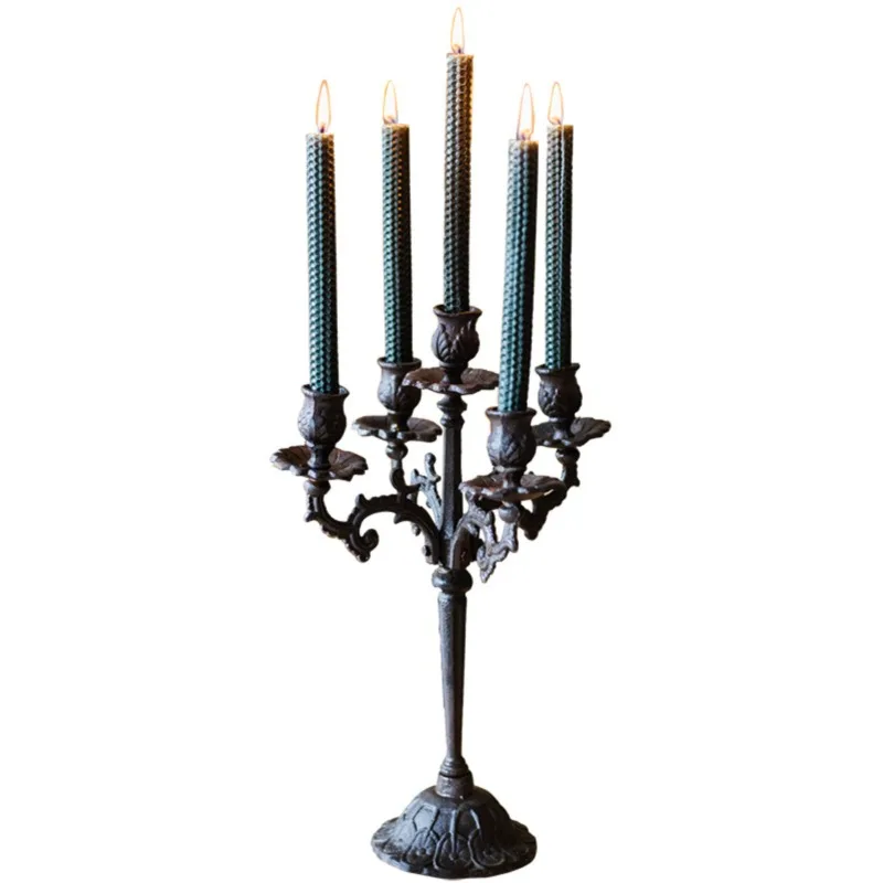 Chandelier Vintage Candle Holder Jar Glass Vase Nordic Home Decor Candelabro Candle Holder Wedding Boda Desk Decorations ZT