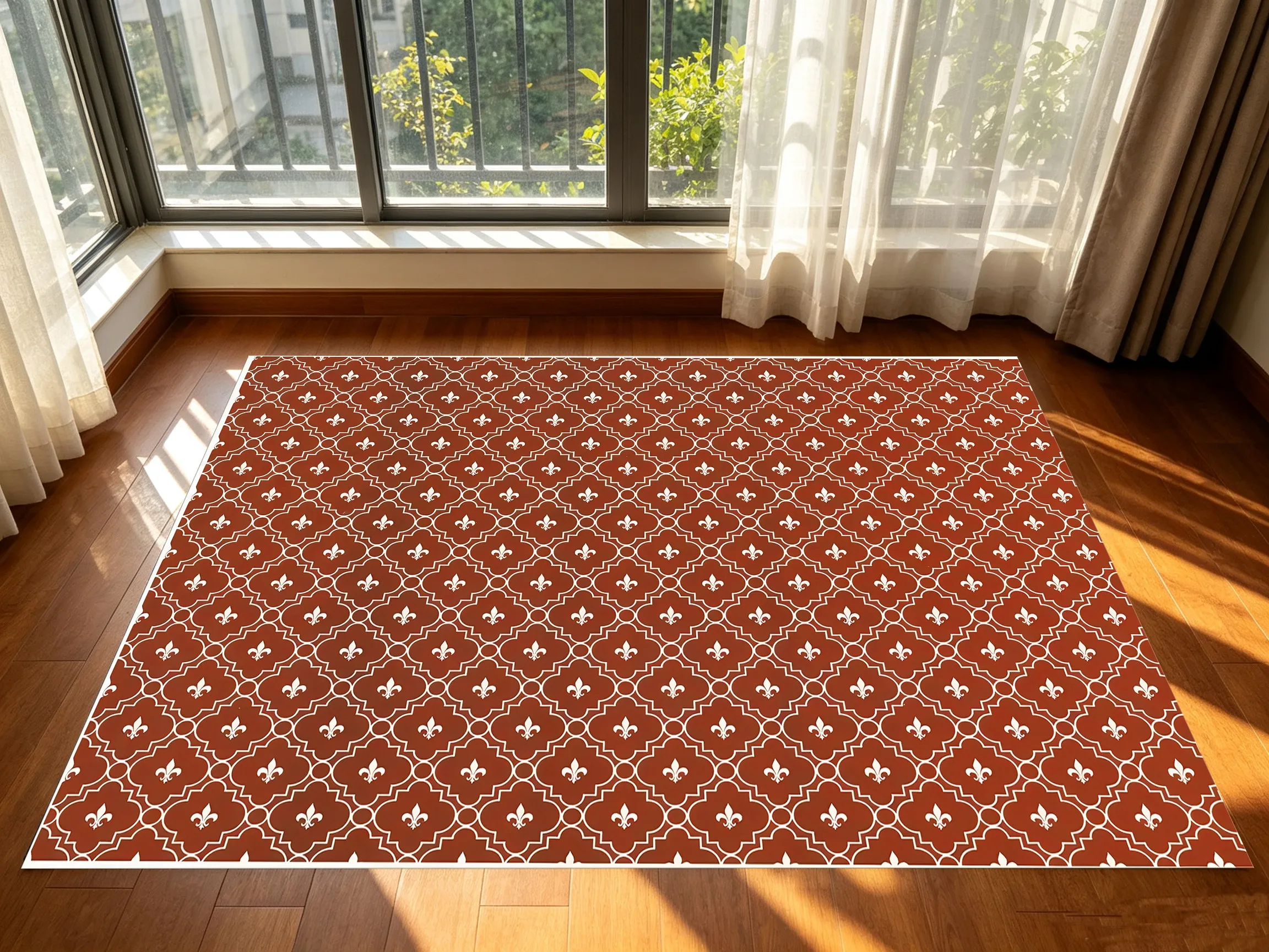 Red Diamond Cross Light Luxury Velvet Rug, Festive Sophisticated Decor for Entryway, Living Room & Bedroom
