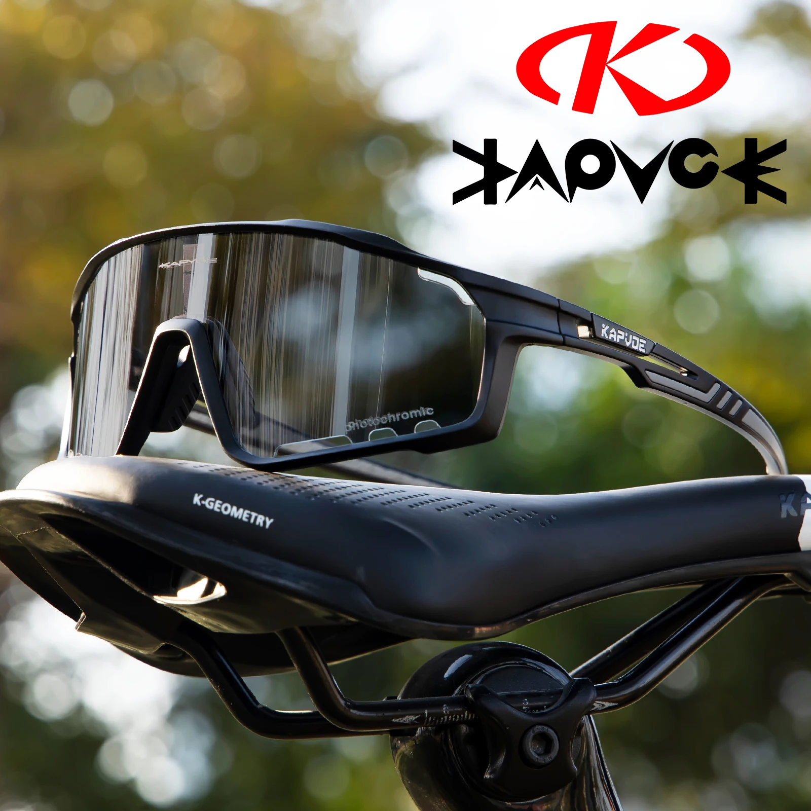 KAPVOE Men‘s Photochromic Cycling Glasses MTB Bike Finishing Sunglasses UV400 Outdoor Bicycle Glasses Women Road Glasses