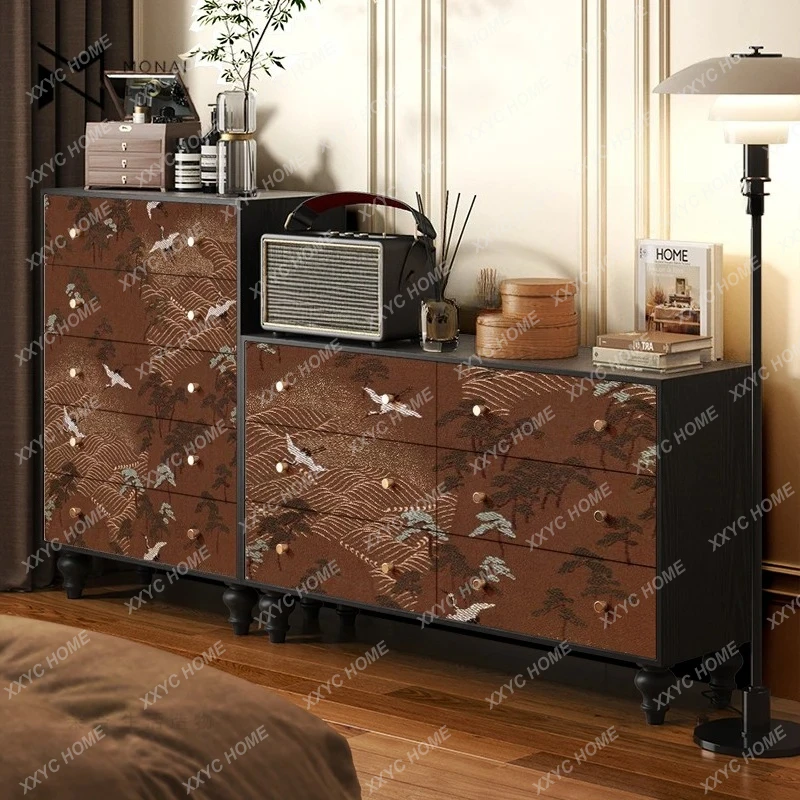 

Q Chinese style bedroom storage locker household solid wood living room cabinet porch aisle decorative cabinet