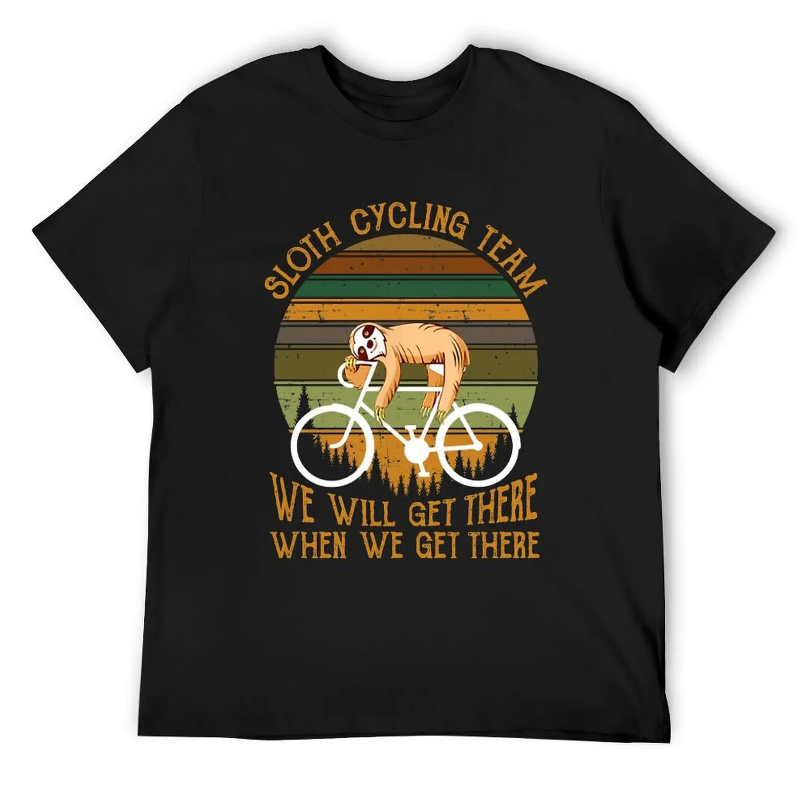 Sloth Cycling Team We Will Get There When We Get There T-Shirt basketball graphic tees custom t shirt T-shirt men