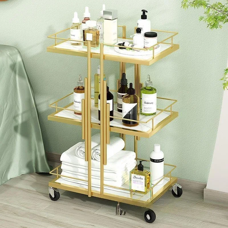 Modern Design Stainless Steel Beauty Salon Professional Rolling Trolley Beauty Trolley With Silent Swivel Wheel