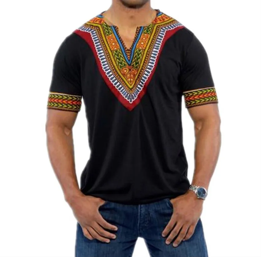 

2024 Fashion Mens African Clothes Tops Tee Shirt Homme Africa Dashiki Dress Clothing Brand Casual Short Sleeve T Shirt for Men