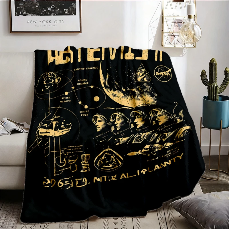 Artemis II Mission Flannel Blanket: Comfort, Space Exploration Flannel Throw Unisex Cozy Blanket Warm Blanket