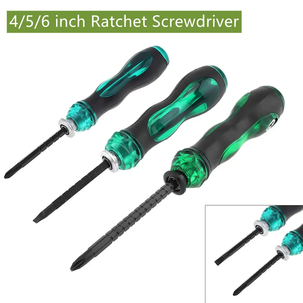 4 /5/6 Inch Telescopic Ratchet Screwdriver Repair Tool Household Dual End Screw Driver Slotted Cross Magnetic Screwdriver Tools