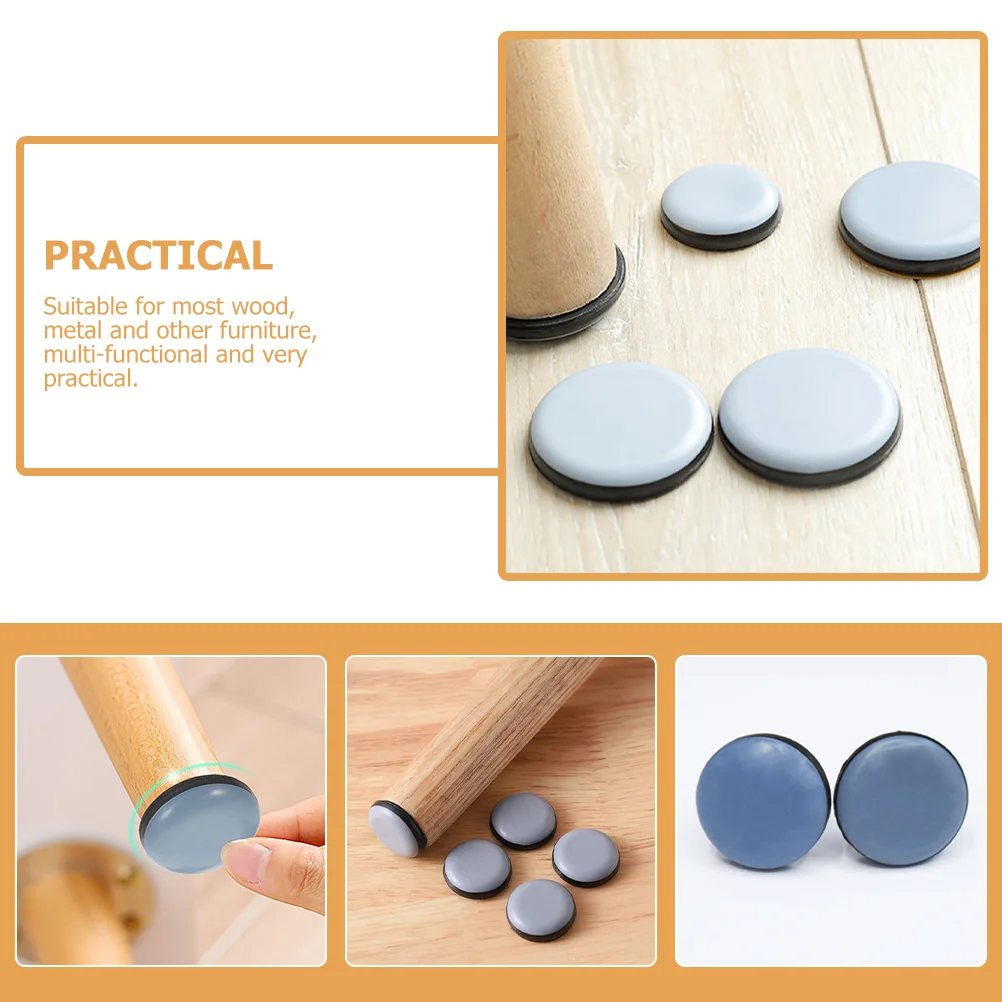 Coussinets ronds auto-adhésifs silencieux pour pieds de table et de chaise, tapis coulissants pour aider les meubles à bouger, 20 pièces