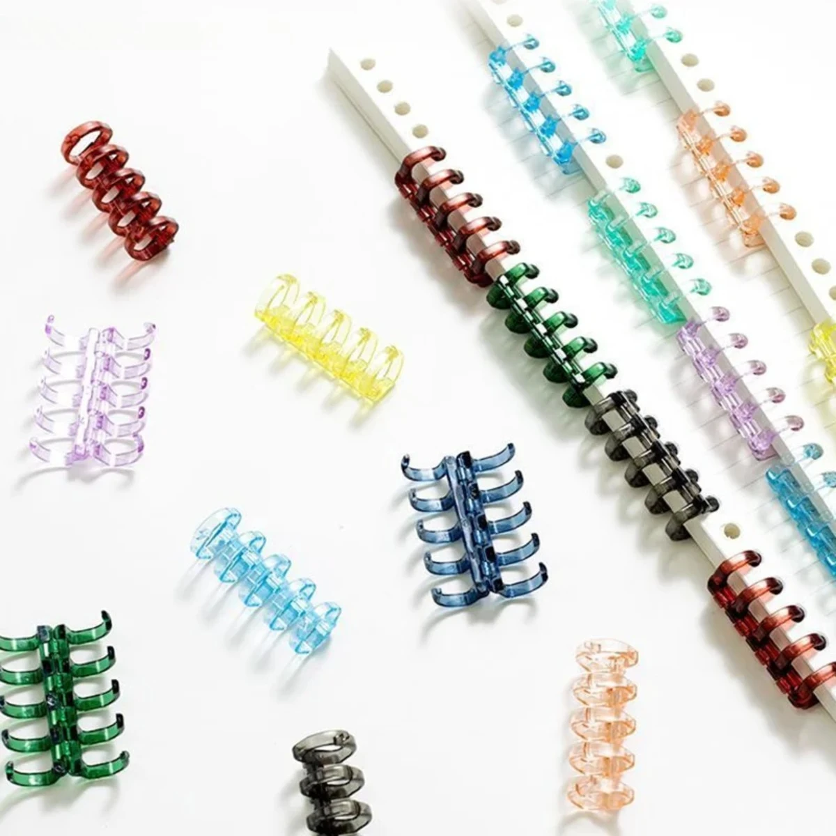 20Pcs Binder Buckle Loose-Leaf Book Accessories Binding Ring 5 Holes Not Uncomfortable Uses For Homemade Diy Punch Loose-Leaf