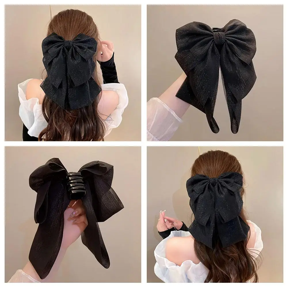 

Princess Style Large Bow Clip Elegant Fashion Elegant Clasp Clip Women Accessory Butterfly Hairpin Non-Slip Girls Grip Hair L2J2