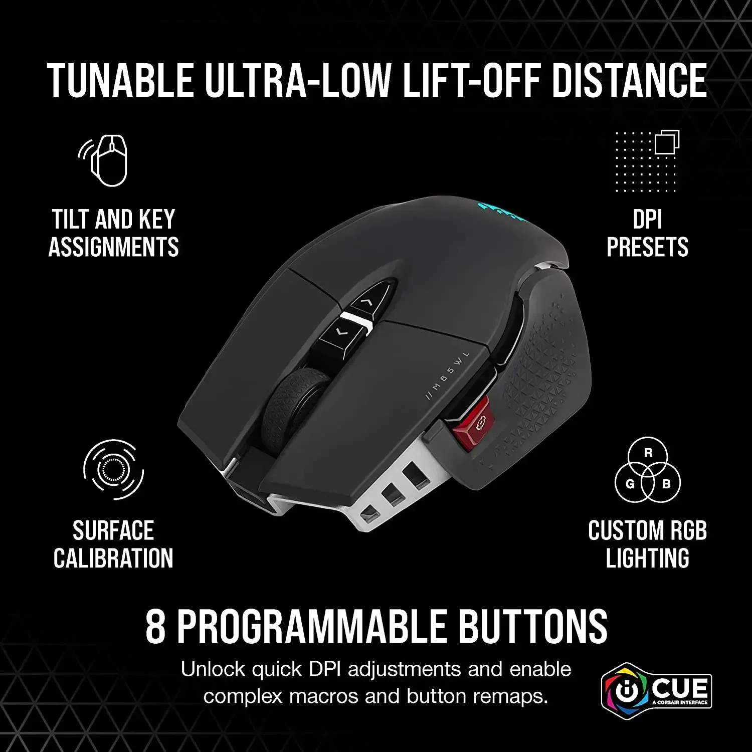 Corsair M65  ULTRA Wireless Gaming Mouse 1ms Slipstream Wireless Technology 26000 DPI Macro Definition Gaming Mouse Accessories