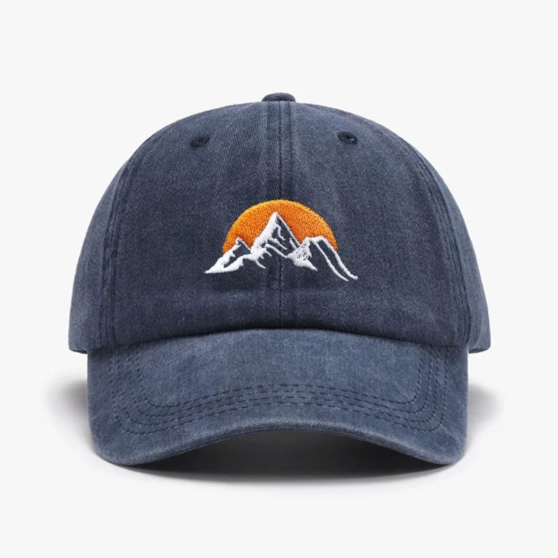 1pc unisex geborduurde zonsondergang honkbalhoed, effen kleur verstelbaar buiten casual sport zachte trucker hoed, geschikt voor dagelijks gebruik