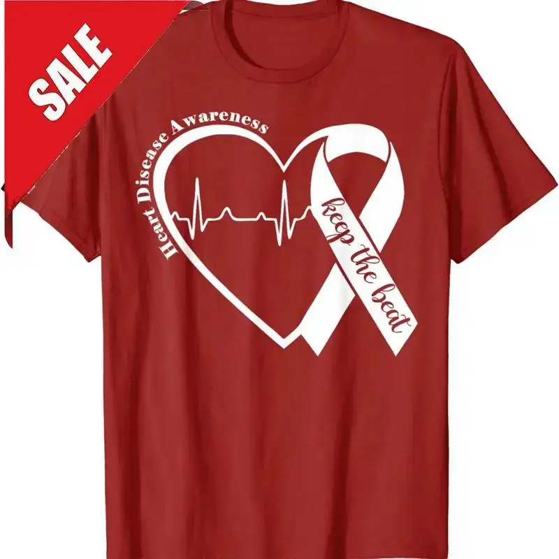 Heart Health Disease Awareness HeartBeat CHD Wear Red T Shirt