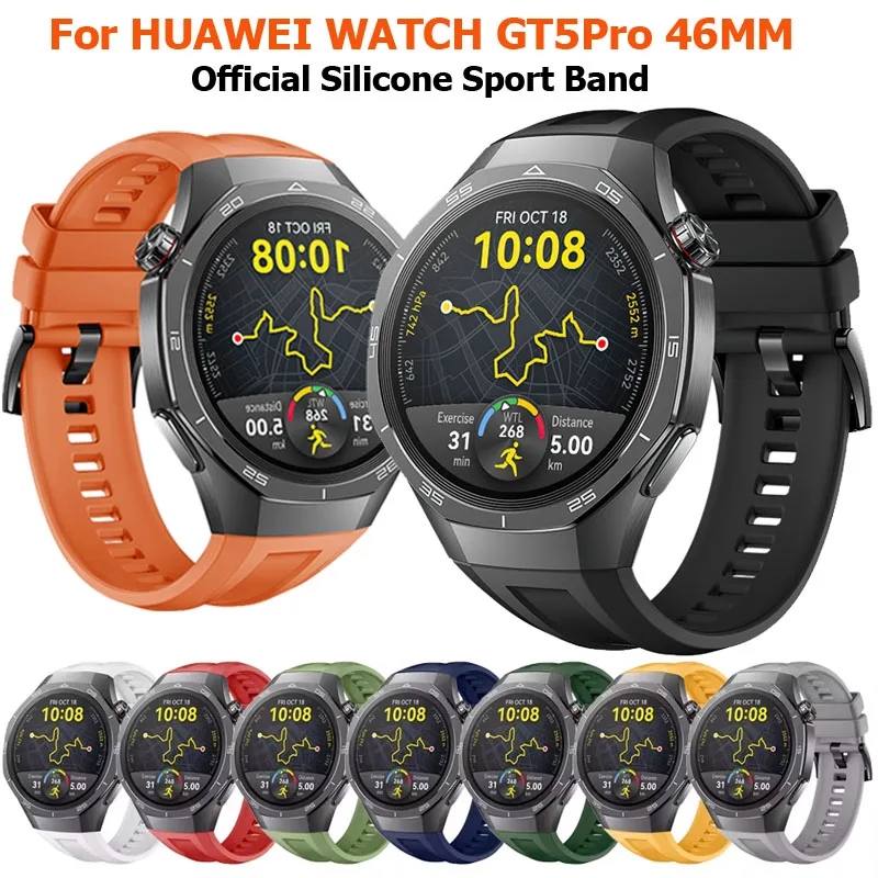 Offizielles Silikonarmband für Huawei Watch GT5 Pro 46 mm Smartwatch-Armband Sportarmband für Huawei GT5 Pro 46 mm Zubehör