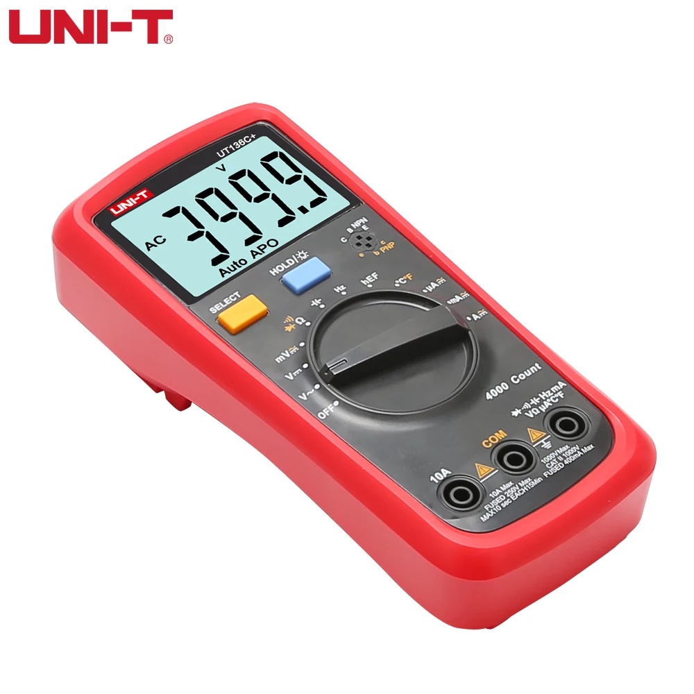 UNI-T UT136B+ UT136C+ Plus Digital Multimeter 1000V 10A Auto Power Off AC DC Voltage Current Ohm Diode Meter Temperature Test