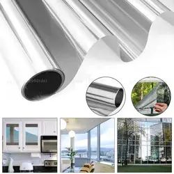 One Way Mirror Window Film, PET Self-adhesive Reflective Solar Film, Privacy Glass Tint, Window Stickers, UV-Proof Glass Sticky