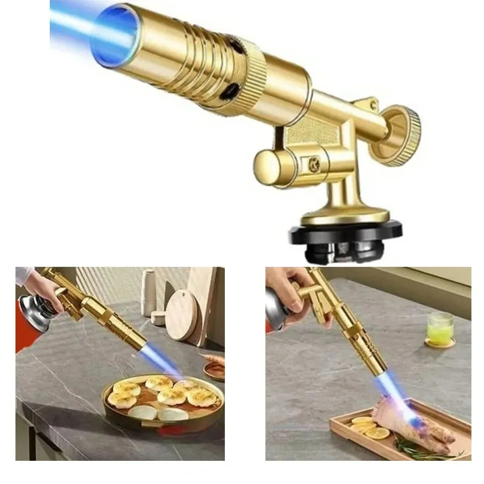 Portable Auto Ignition Gas Torch Gold Copper High Temperature Lighter for BBQ Cooking Brazing Soldering