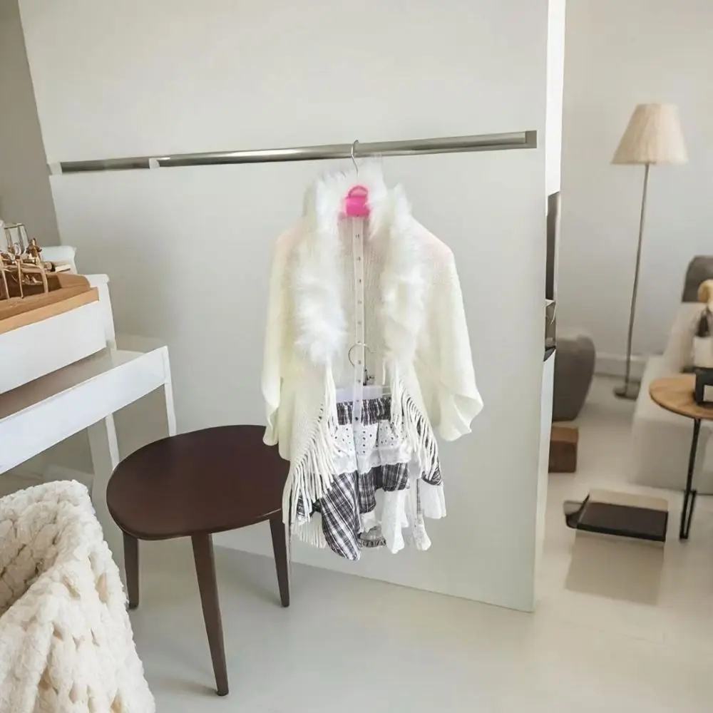 

Модное монгольское пончо с воротником из искусственного меха, зимний теплый кардиган в этническом стиле, шаль с кисточками, вязаные накидки для детей