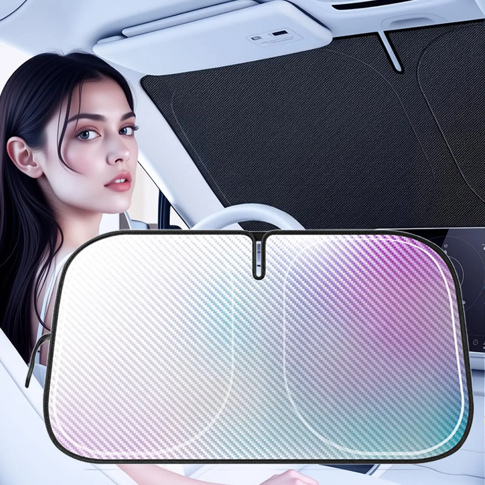 140X80cm Car Windshield Sunshade Foldable Heat Insulation UV Blocking Cover for Front Window. Universal Sun Protector accessory