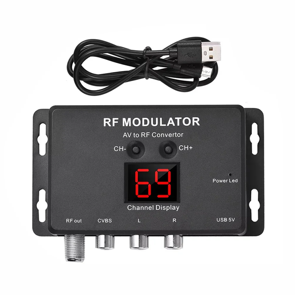 

Audio Video Signal Converter Modulator AV To RF Converter Frequency Range 471.25MHz-885.25MHz UHF Modulator For DVDs
