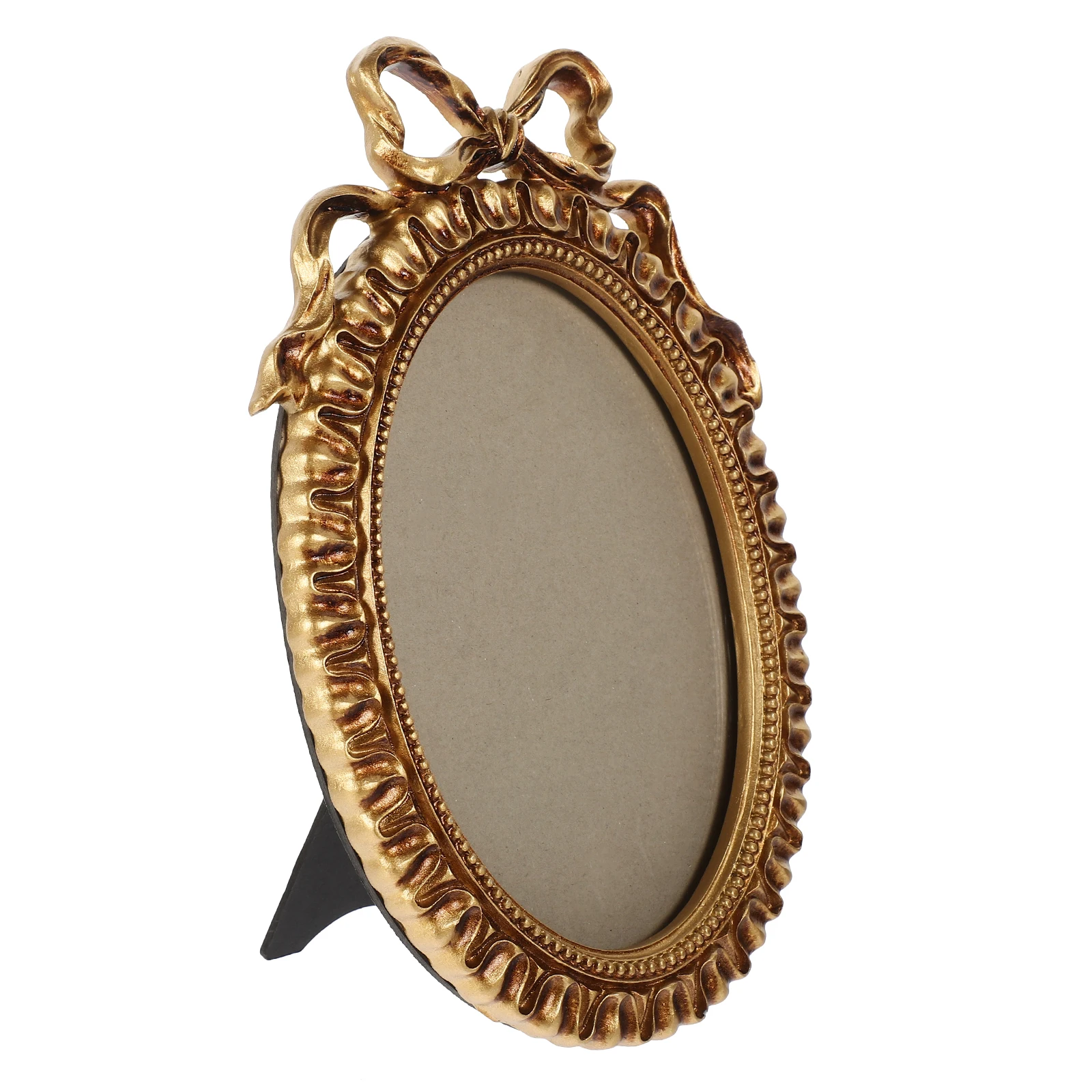 

1pc Oval Vintage Resin Ornate Picture Frame Commemorative Photo Frame Decorative Home Display Tabletop Photo Holder