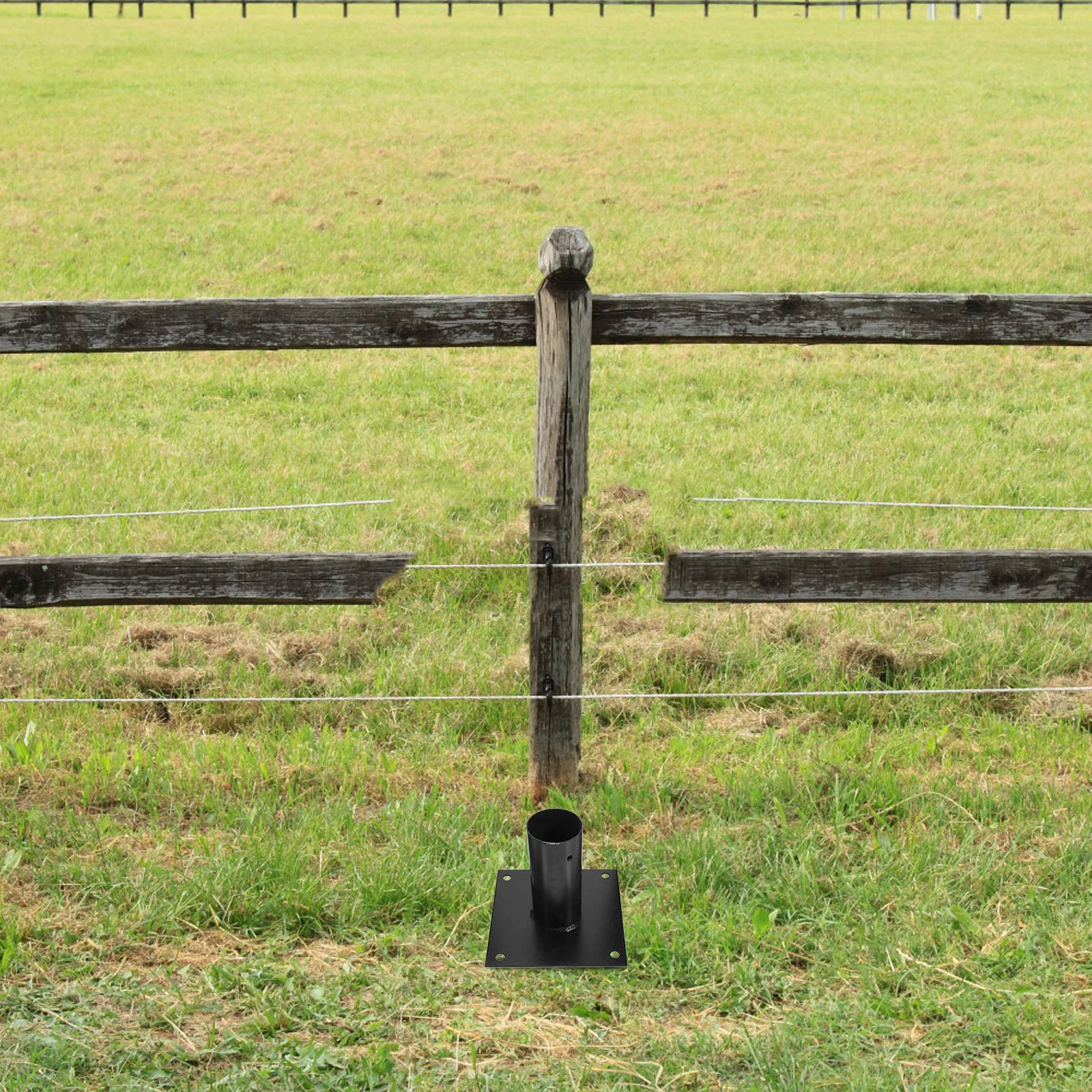 

Fence Post Bracket Durable Iron Construction Secure Mounting Versatile Compatibility Weather Resistant Coating Bamboo Poles