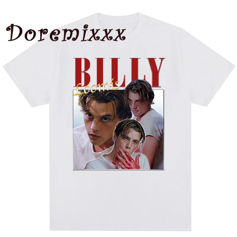 90s Billy Loomis Vintage Clothes T-Shirt Unisex Tee Shirt Cotton T-Shirts for Men Scream Horror Funny Hip Hop Streetwear Women