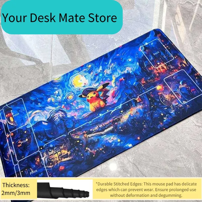 

Starry Sky Pikachu TCG Playmat Waterproof Extended Mouse Pad for Card Games & Gaming