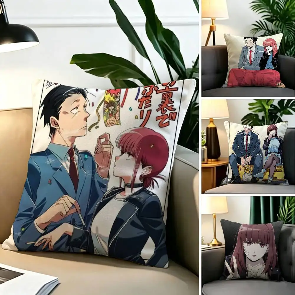Manga Smoking Behind the Supermarket with You  Square Double-Sided printed Pillow Case Bedroom Bedside Pillow Sofa Cushion Cover