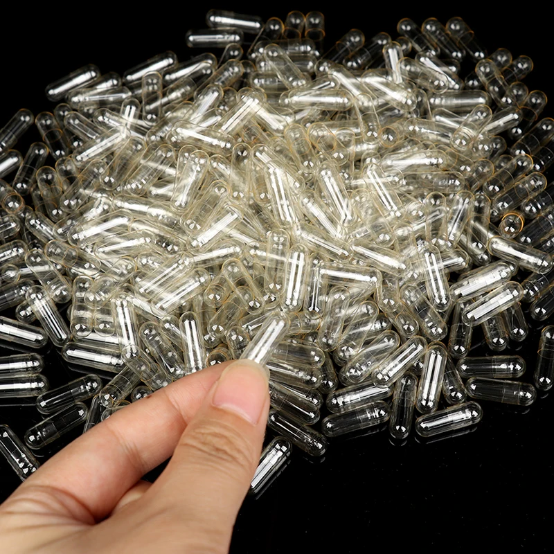 100Pcs Empty Hard Gelatin Capsule Medicine Capsule Transparent Empty Pill