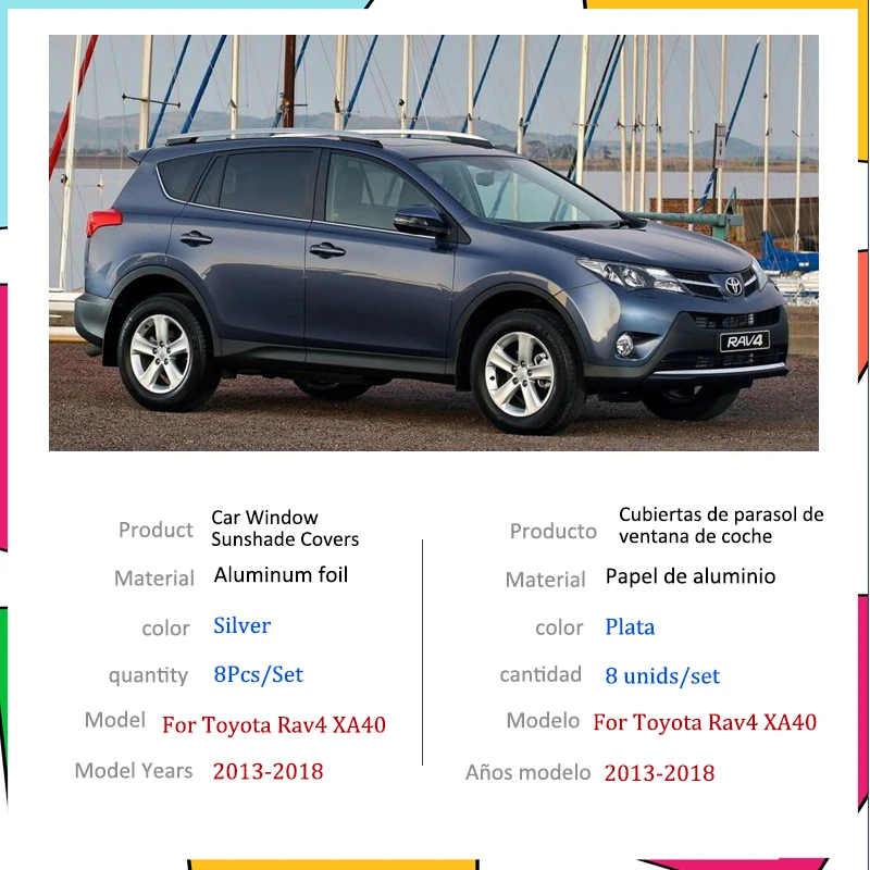 For Toyota Rav4 XA40 2013~2018 Rav 4 Car Window Windshield Sunshade Front UV Protect Reflector Sun Shade Sun Visor Accessories