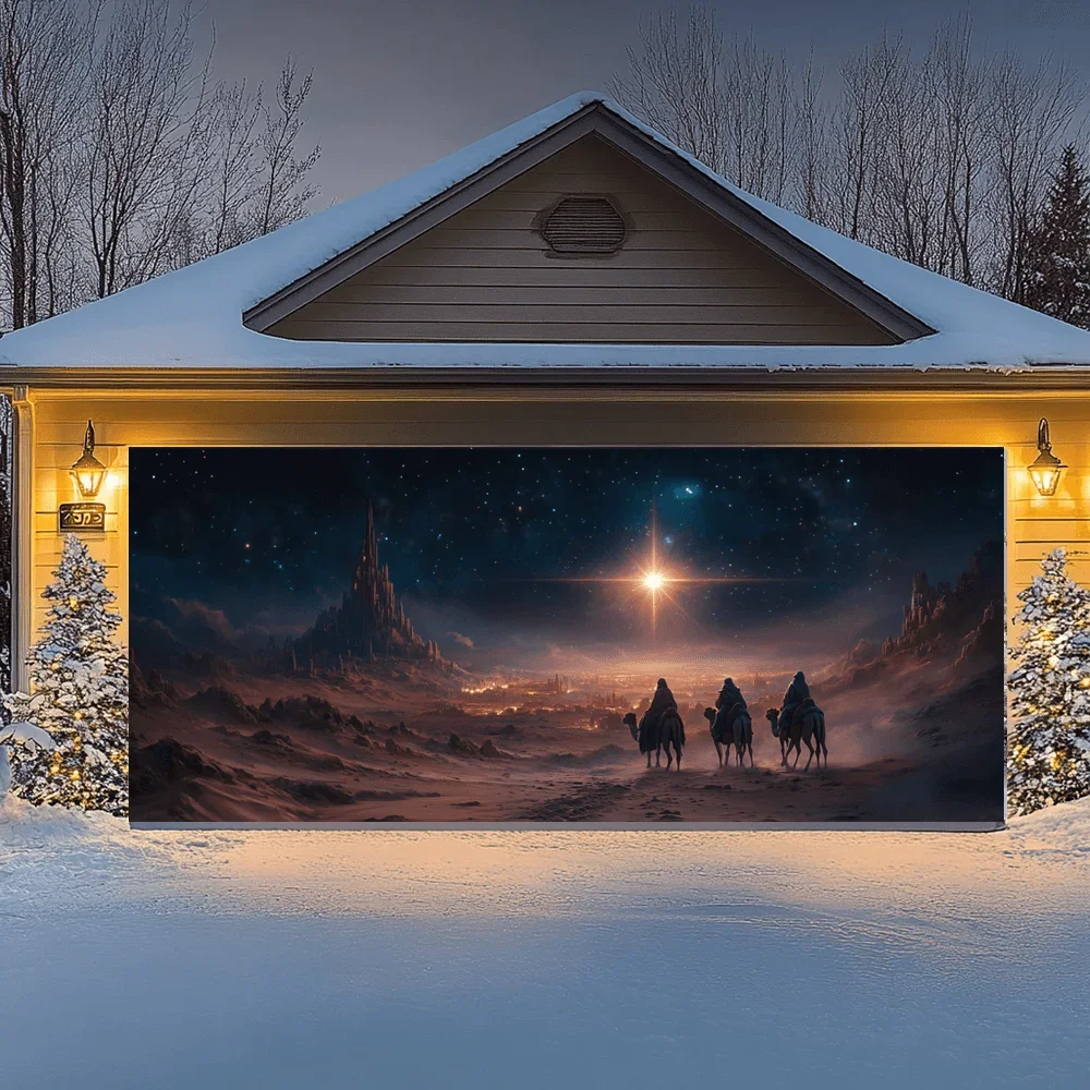 Tribe Three Kings Tour Garage Door Banner Multi-purpose Set, suitable for entrance, general use, Christmas festive scene