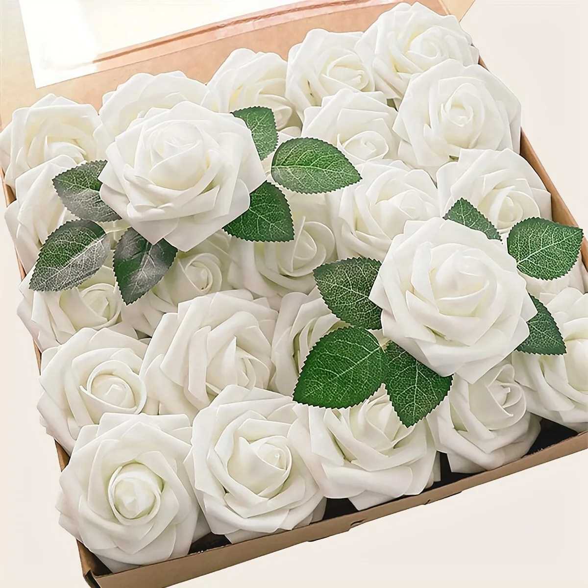 25 uds flores artificiales, rosas de flores falsas con tallo para ramos de boda DIY arreglos de centros de mesa decoraciones para el hogar y fiestas