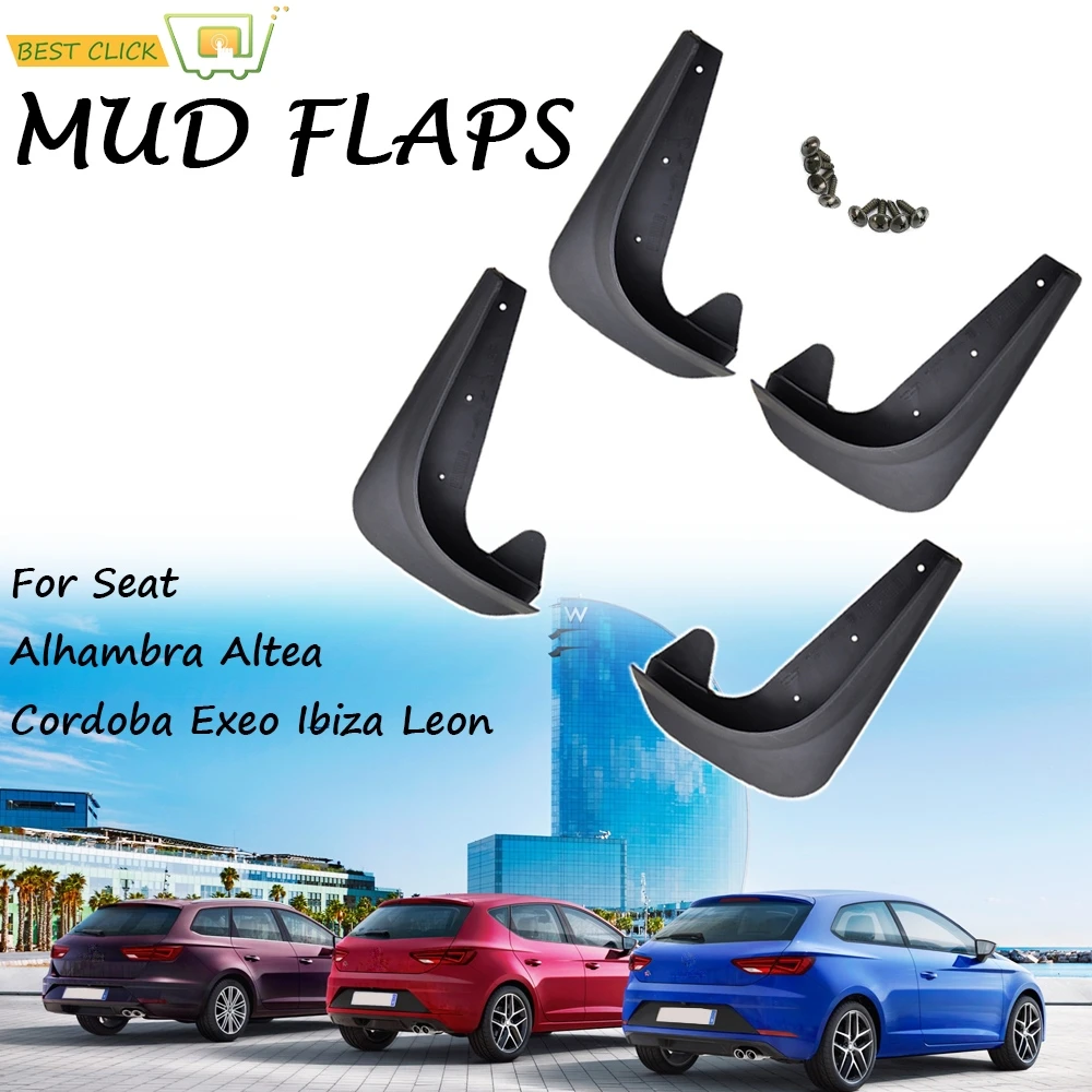 Guardabarros universales, guardabarros contra salpicaduras para Seat Alhambra Altea Cordoba Exeo Ibiza Leon Toledo Mii Arona FR ST