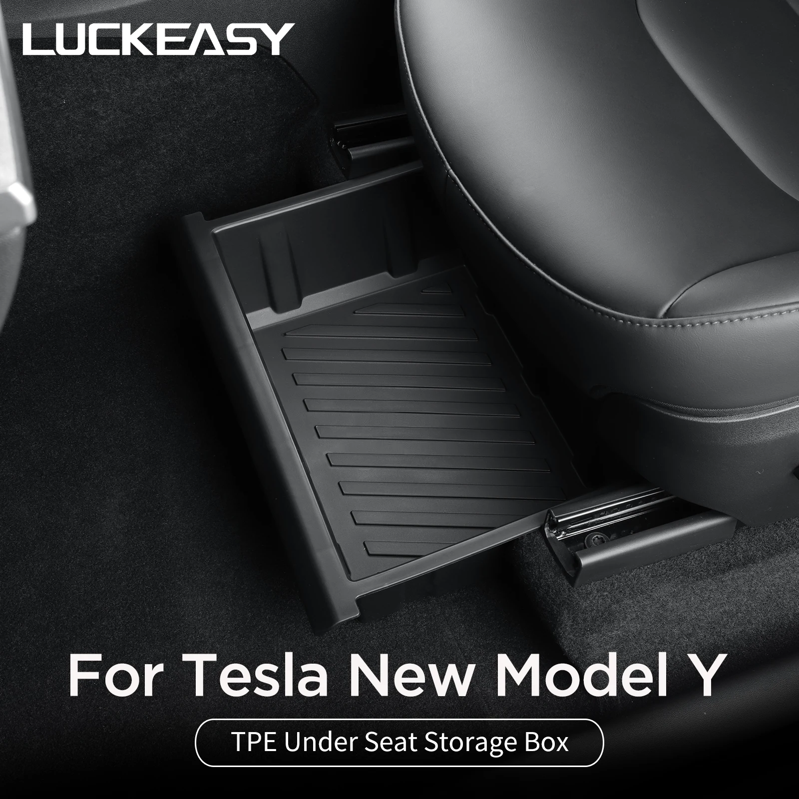 For Tesla Model Y Under Seat Storage Box Car Interior Accessories Drawer Type Organizer Storage Lower Box Case Tray 2024