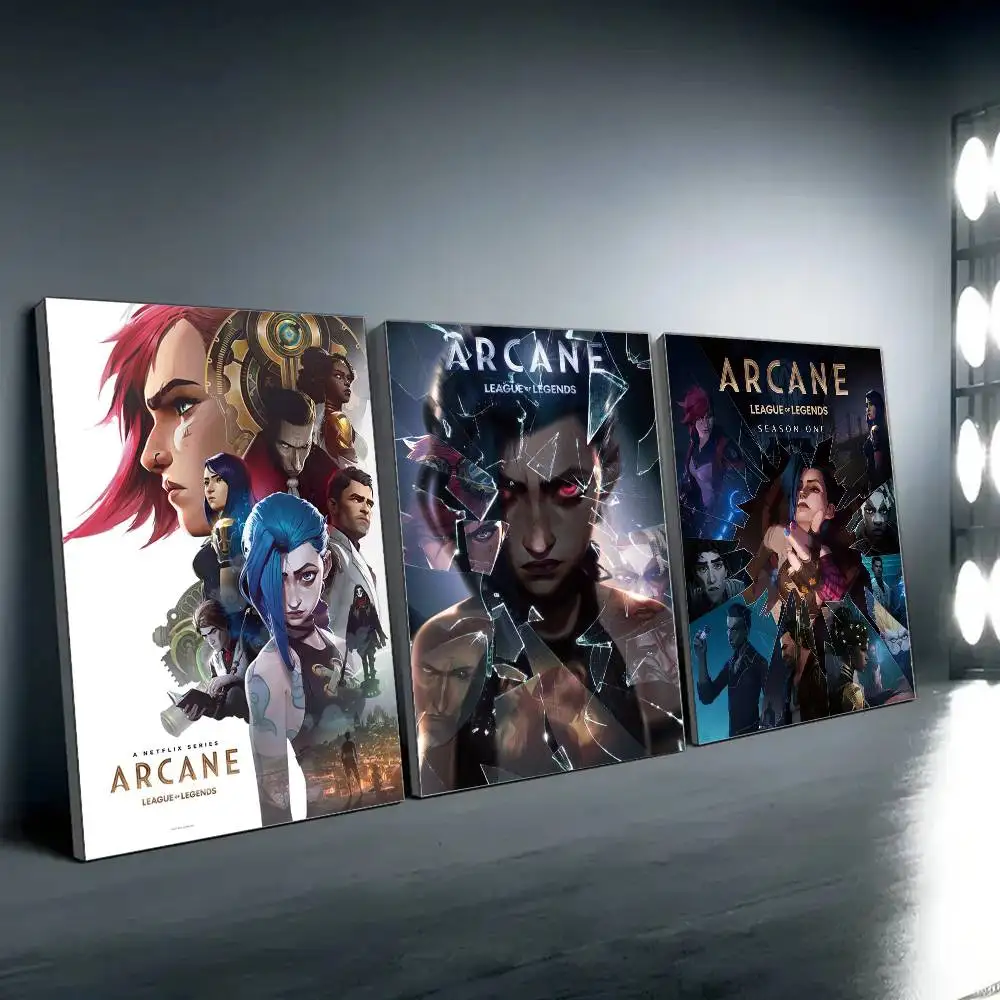 Arcane L-League Of Legends Poster Gallery Prints Self Adhesive Home Decor Decoration Wall Decals Living Room Sticker S