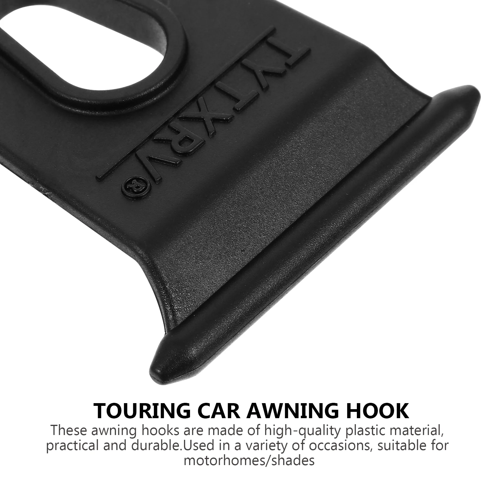 ตะขอเกี่ยวกันสาด10ชิ้นตะขอกลางแจ้งสำหรับแขวน RV Hitch Touring รถยนต์วัสดุพลาสติกสีดำ