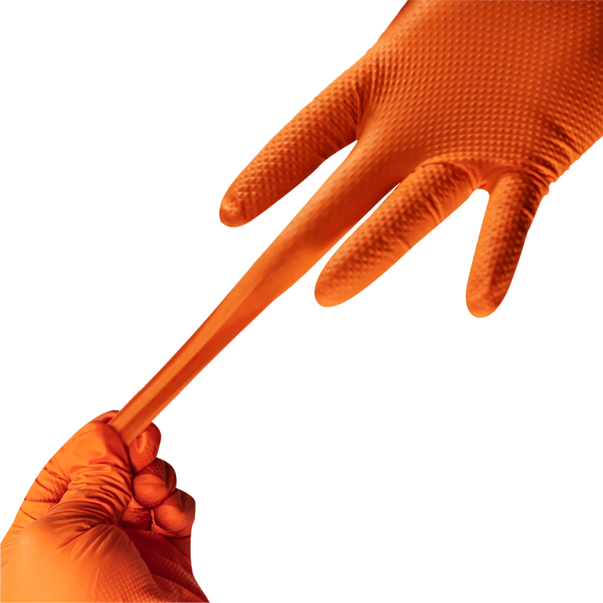 Orange Nitrile Gloves Latex-Free Mechanical Diamond For Auto Repair Landscape Gardening Woodworking-Safety Gloves
