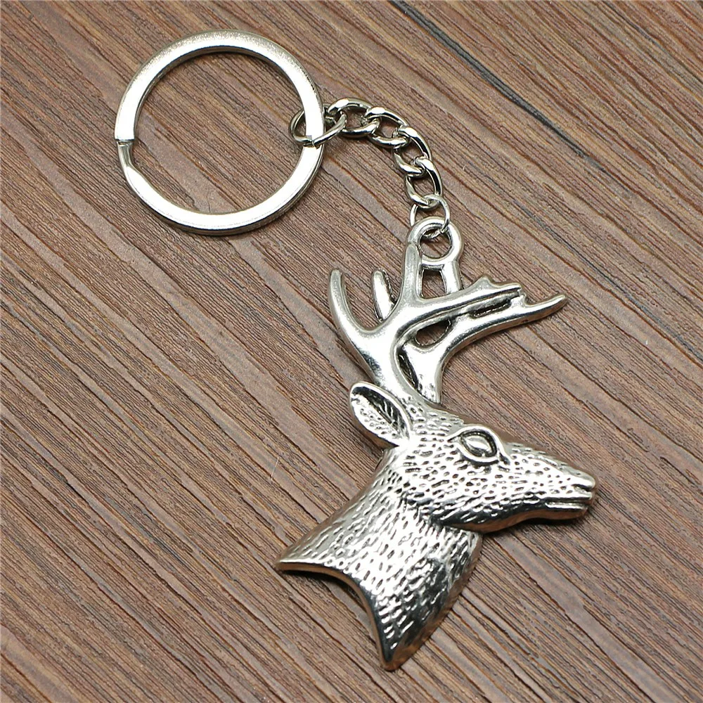 High Quality Key Chain Ring Creative Deer Antler Key Chain Pendant Bag Charm Keyring Car Keychain For Boyfriend