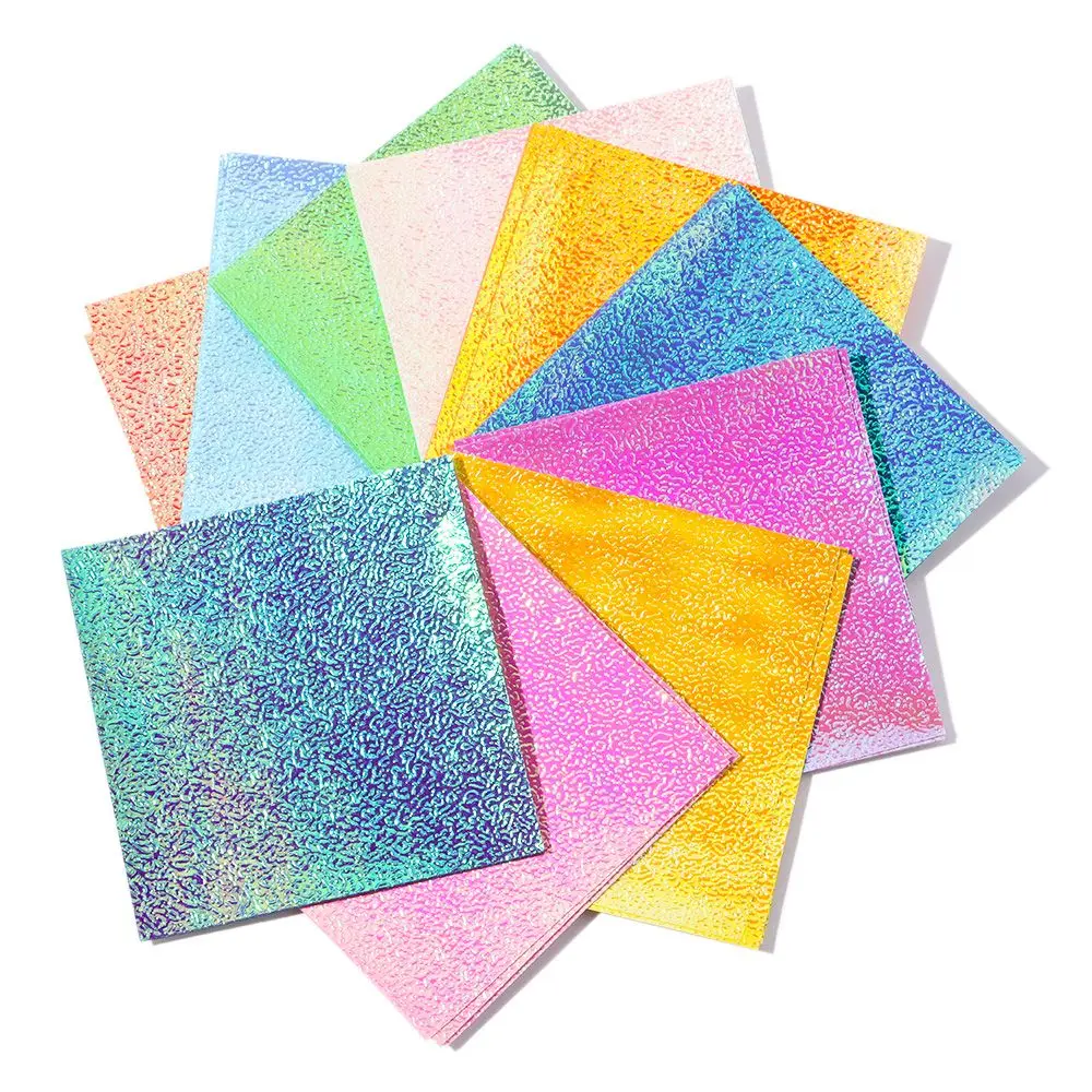 50 fogli di carta Origami scintillante carta pieghevole quadrata su un lato colore misto Scrapbooking Decor materiale fatto a mano