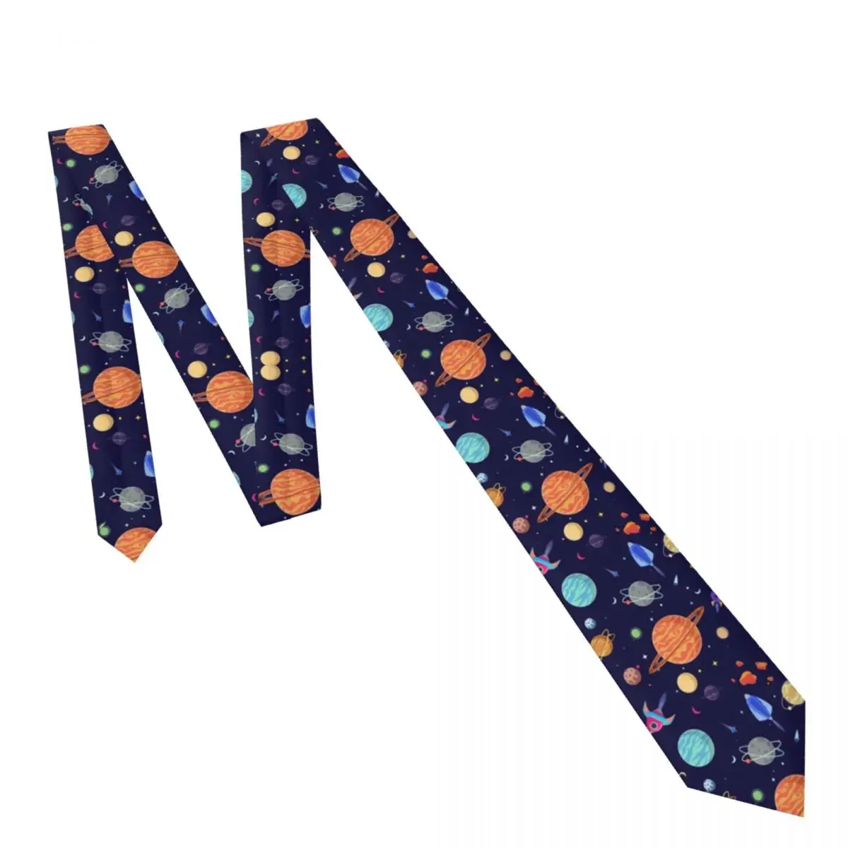 Formal Skinny Neckties Classic Men's Planets In Space Wedding Tie Gentleman Narrow