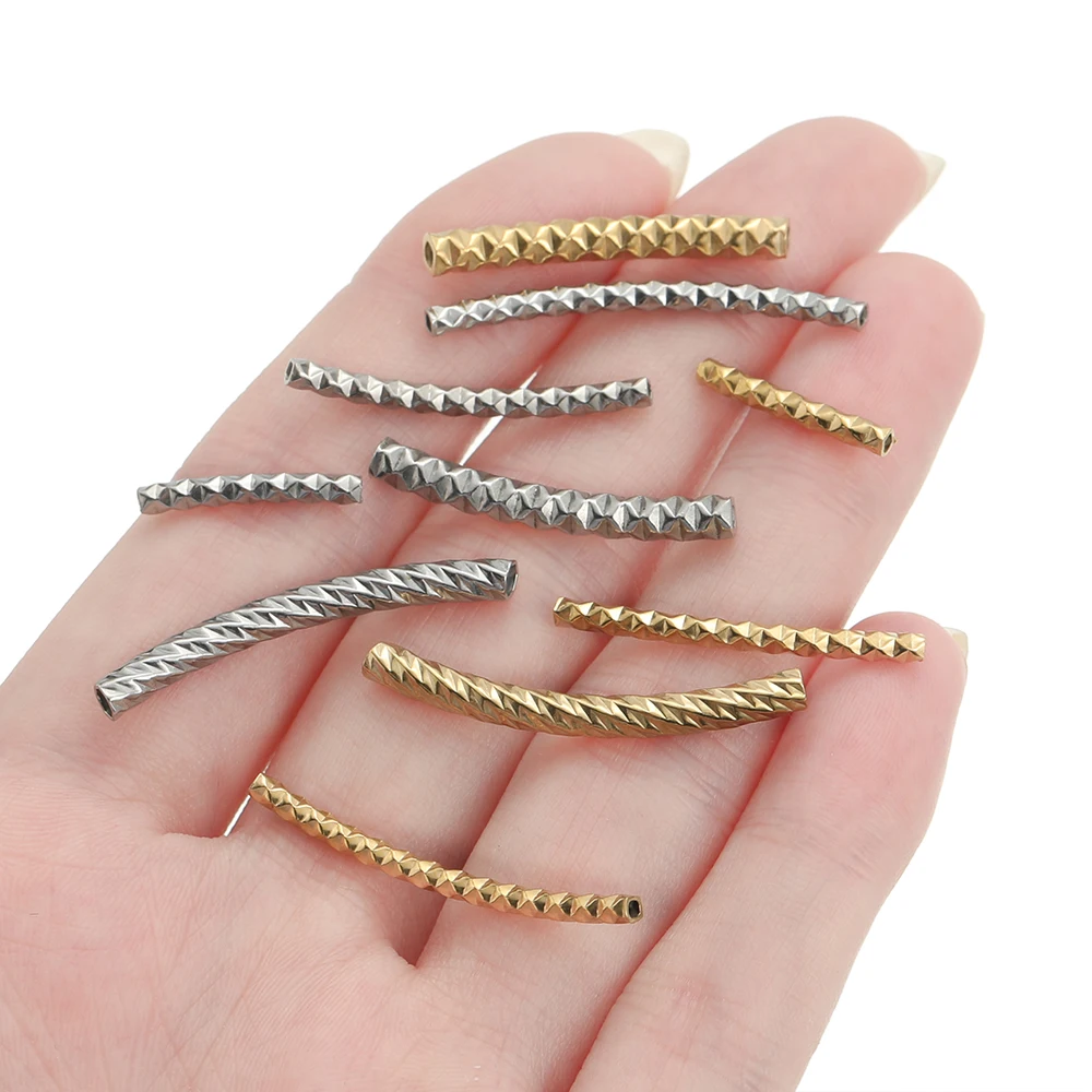 5 قطعة/الوحدة الفولاذ المقاوم للصدأ منحني أنبوب طويل خزر عازل موصلات اليدوية DIY بها بنفسك صنع المجوهرات سوار إكسسوارات عقد