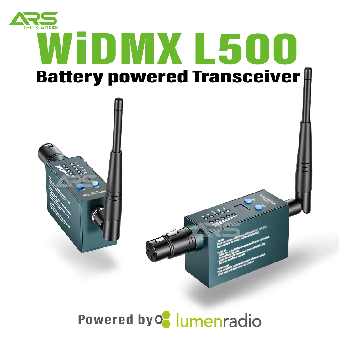 2.4GHz Wireless DMX512 Transmitter Receiver Battery Powered Stage Light Controller for Event Wedding Party Club Mobile DJ