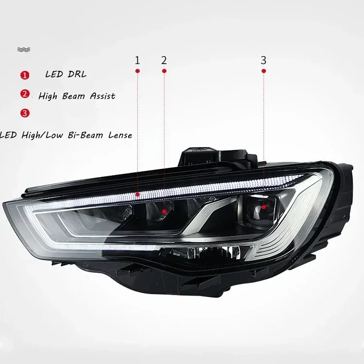 

Популярные светодиодные фары в сборе подходят для Audi A3 2014 и 2017 гг.