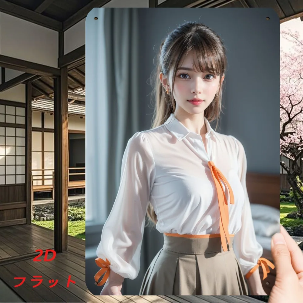 

Vintage Iron Sign (8x12 Inch) with White Shirt & Orange Accents Design, Perfect for Retro Room Decoration