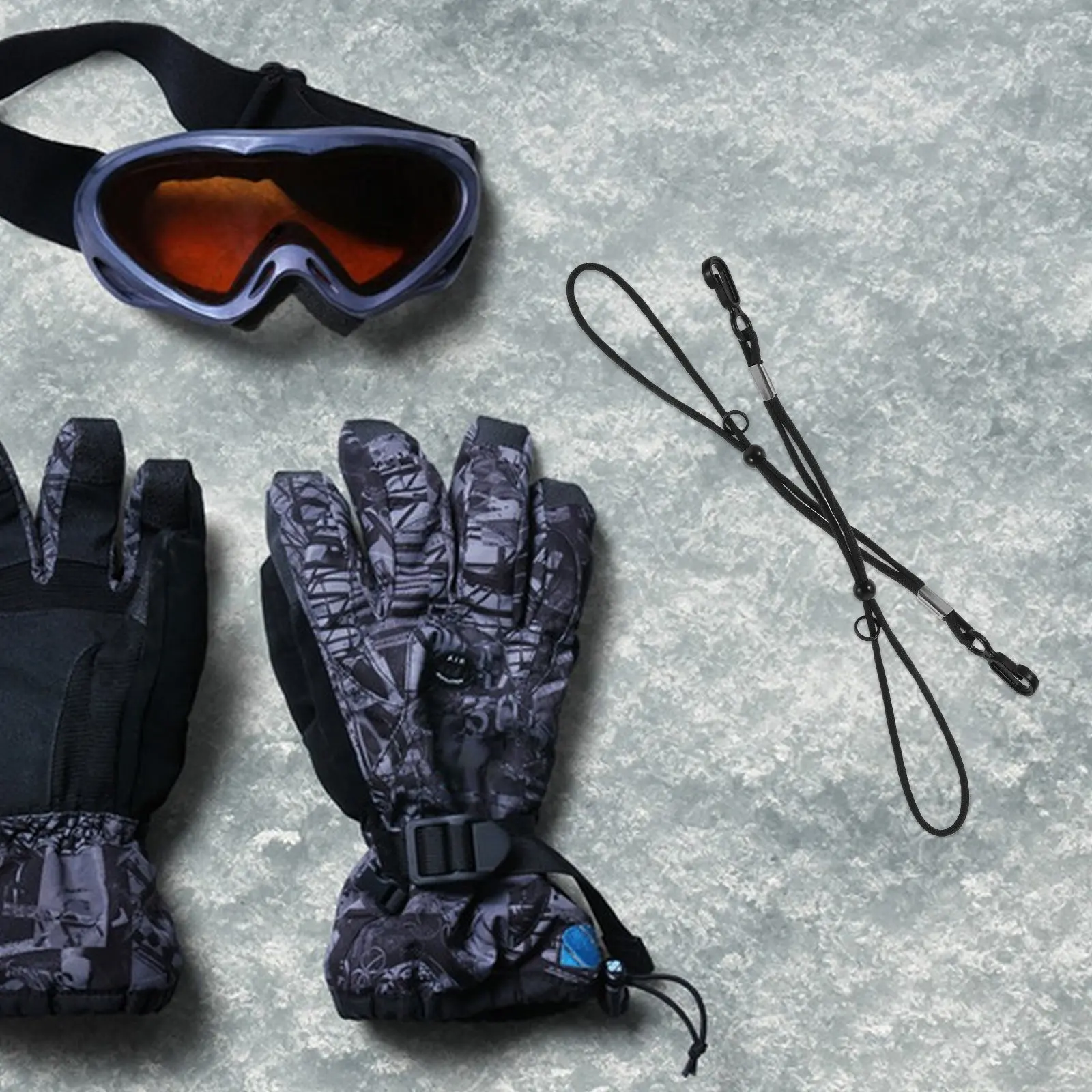 

1Pair Adjustable Glove Strap Ski Lanyard Secure Elastic Wrist Tether for Snowboarding Skiing Anti-Lost Winter Sports Accessories