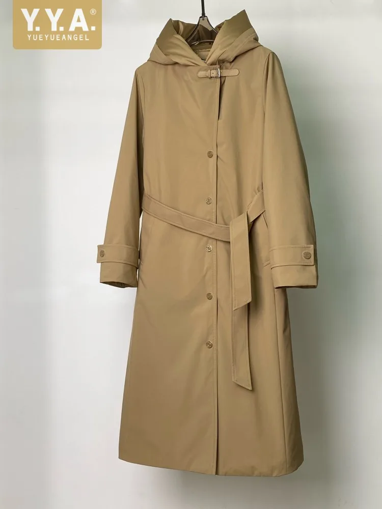 

Casual Fashion New Women Loose Fit Long White Goose Down Jacket Warm Overcoat Loose Fit Hooded Coat Winter Streetwear Outerwear