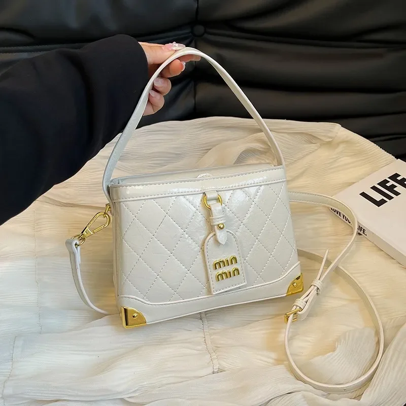 

2025 Designer Handbag for Women - Elegant Box Shoulder Bag & Bucket Purse, Chic Crossbody Work Bag with Top Handle