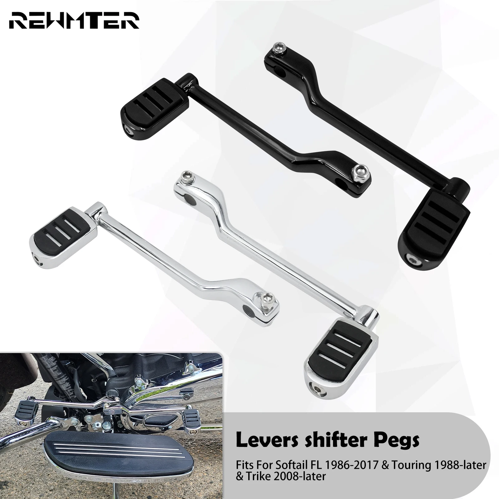 Motorcycle Pegs Lever Shifter Heel Toe Shift Lever Front Rear Lever Pedal For Harley Touring Street Glide FLHXSE Softail FLSTF