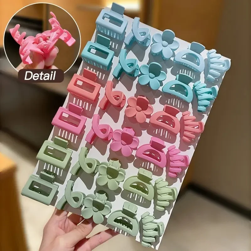 30 Stück polychrome mattierte Haarspangen, kleine Blumen-Haifisch-Clips, geeignet für den täglichen Gebrauch, Kopfbedeckung, Damen- und Mädchen-Haar-Accessoires – Detail 4