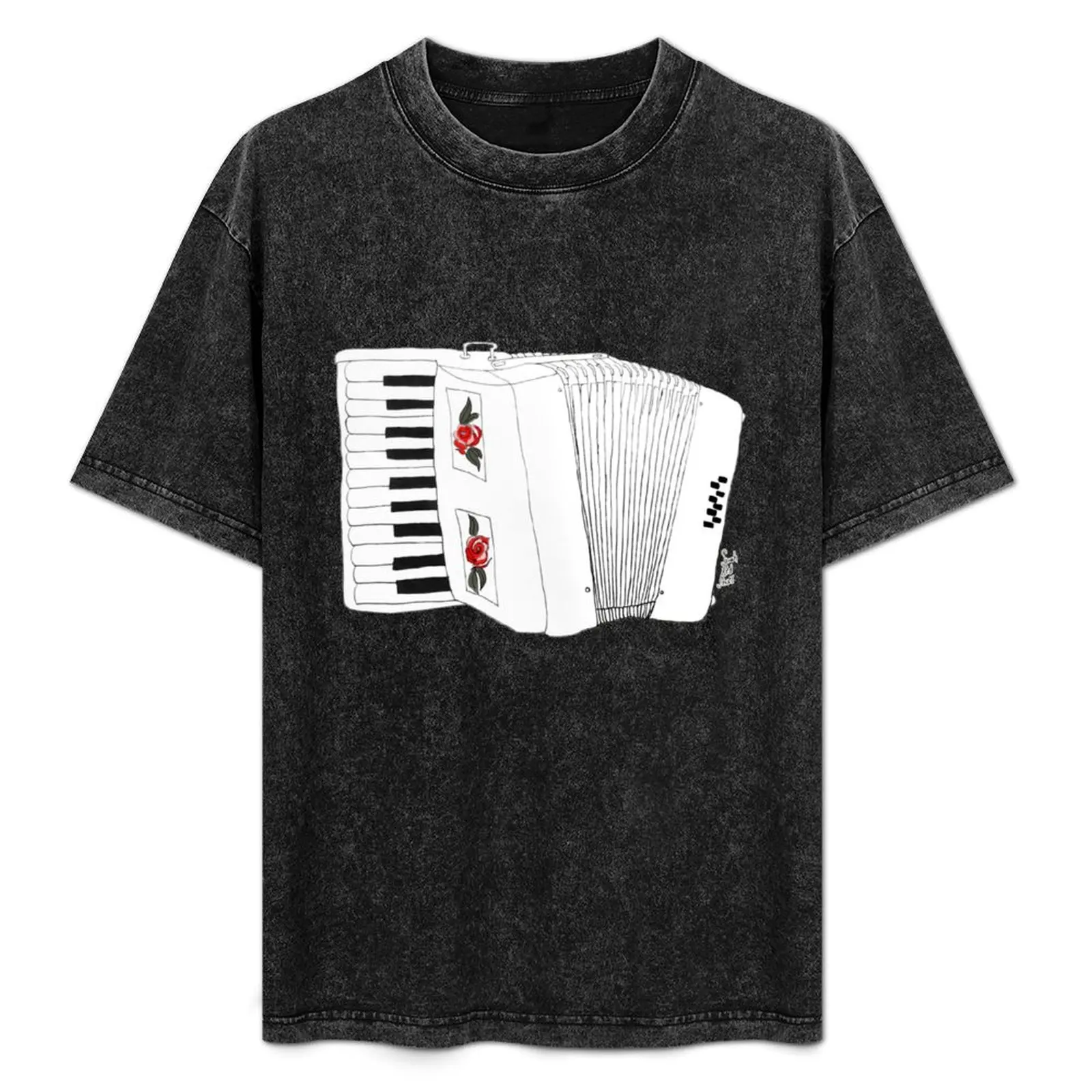 Accordion & Roses T-Shirt Comfort Stretch Tee Shirt